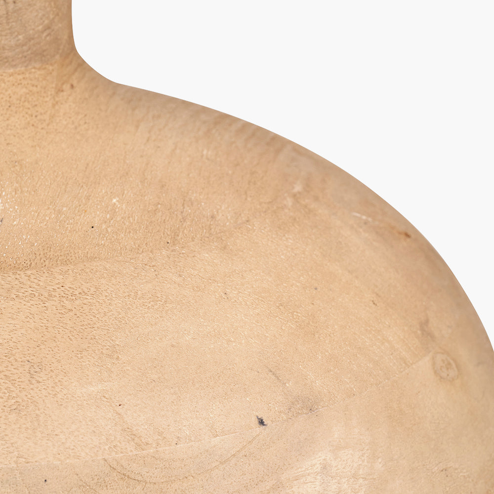 Kiah Natural Mango Wood Round Table Lamp - Base Only